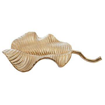 Lustrous Gold Leaf Aluminium Dish
