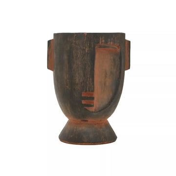 Carnell Small Brown Magnesia Rustic Face Planter