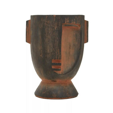 Carnell Large Brown Magnesia Rustic Face Planter