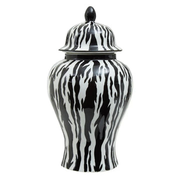 Marmoza Small Black & White Ceramic Jar