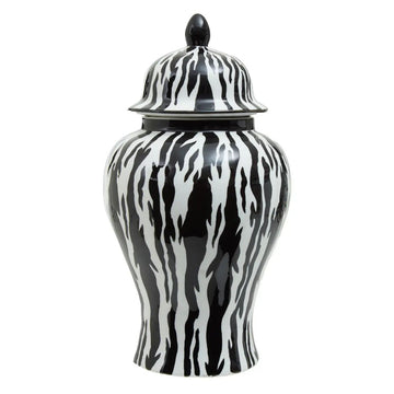 Marmoza Small Black & White Ceramic Ginger Jar