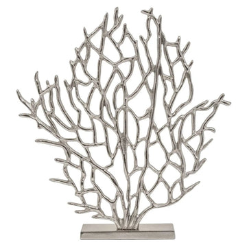 Lustrous Small Silver Aluminium Coral Sculpture