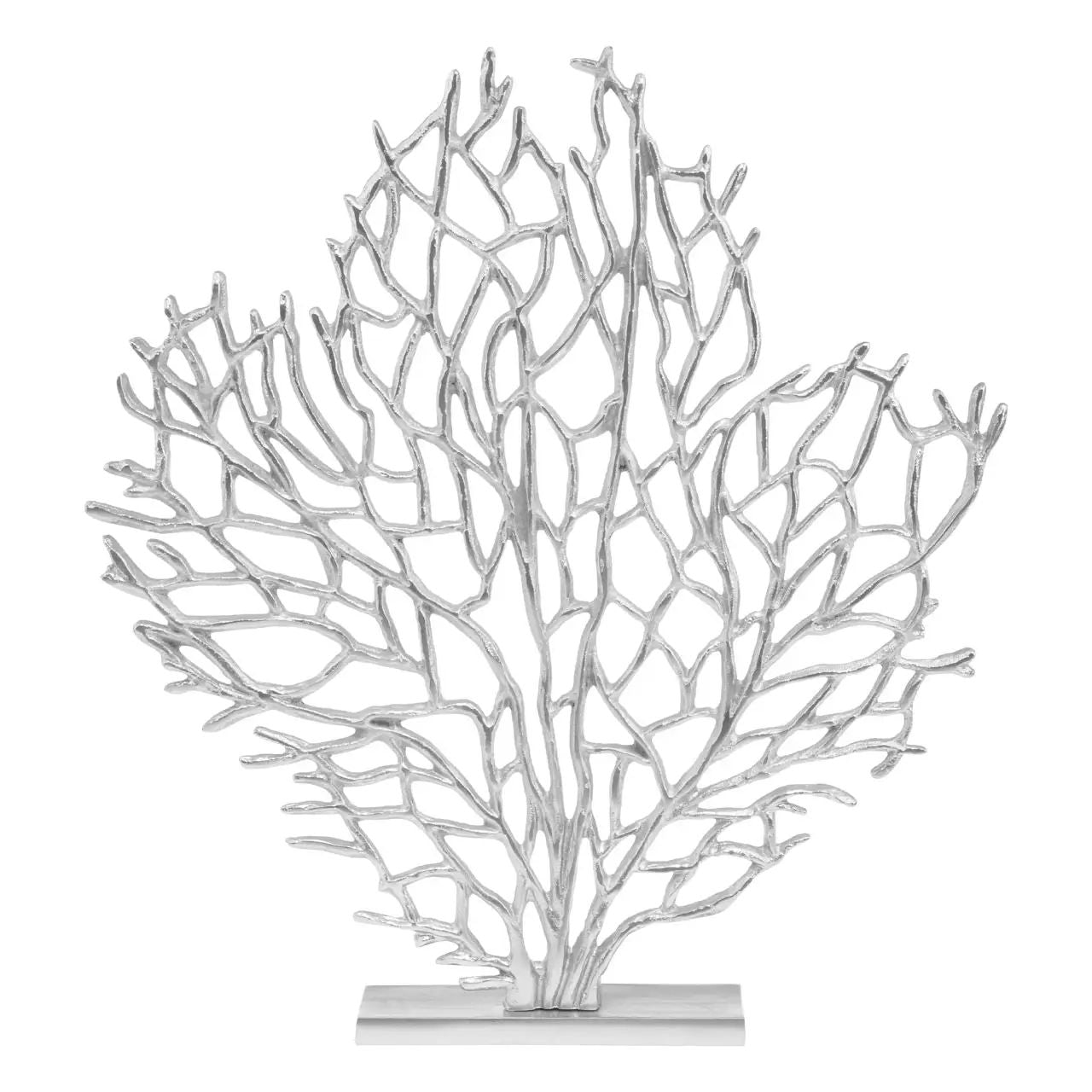 Lustrous Large Silver Aluminium Coral Sculpture