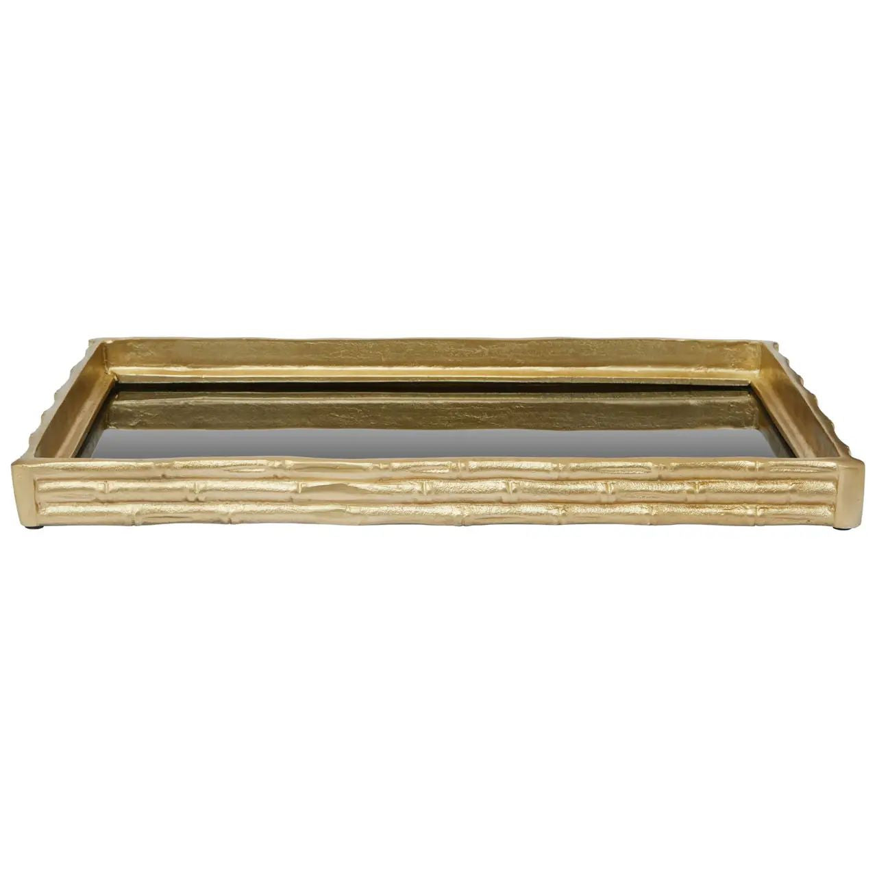 Hida Gold Bamboo Design Mirrored Tray