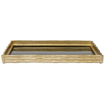 Hida Gold Bamboo Design Mirrored Tray