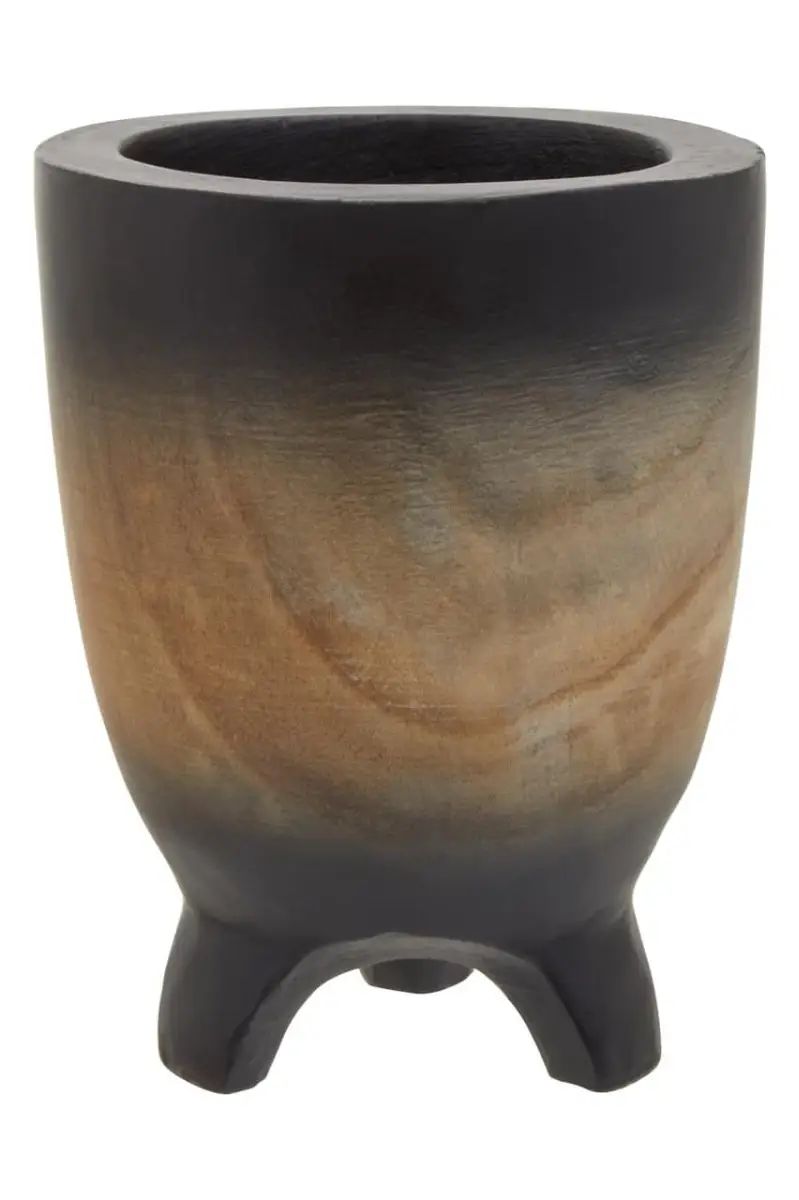 Horal Small Black Ombre Wooden Planter