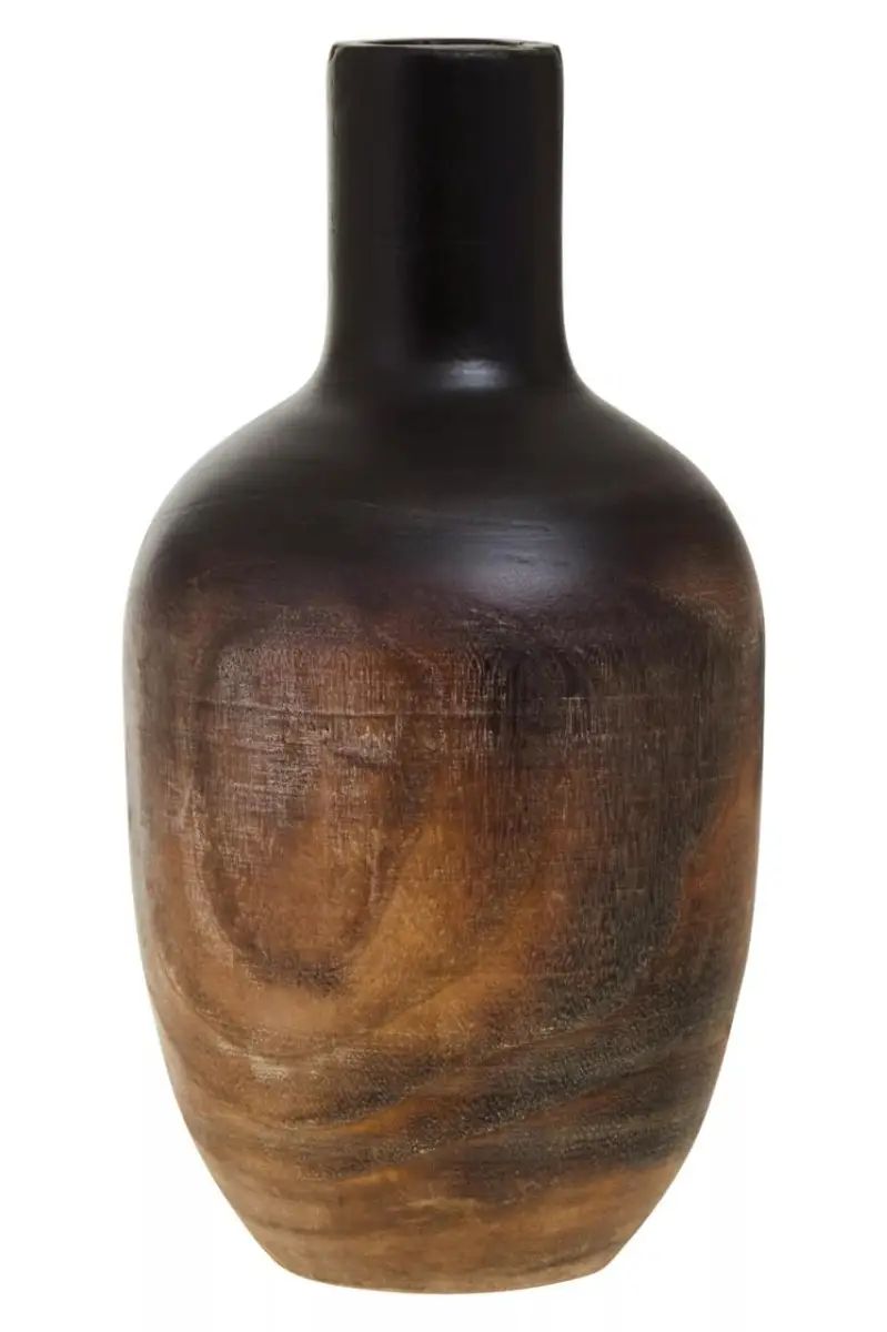 Horal Large Black Ombre Wooden Vase