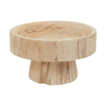 Horal Natural Engraved Round Wooden Bowl