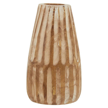 Horal Large Brown & Natural Wooden Vase