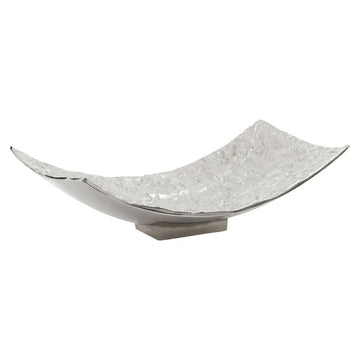Serene Silver Rectangular Aluminium Bowl