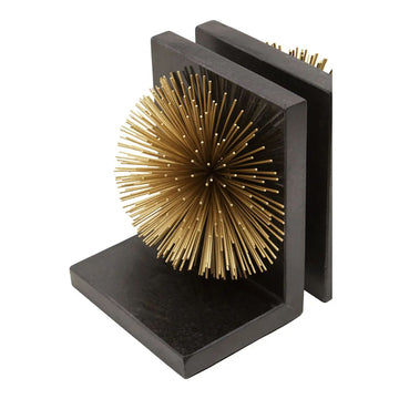 Radiano Gold Starburst Black Marble Bookends