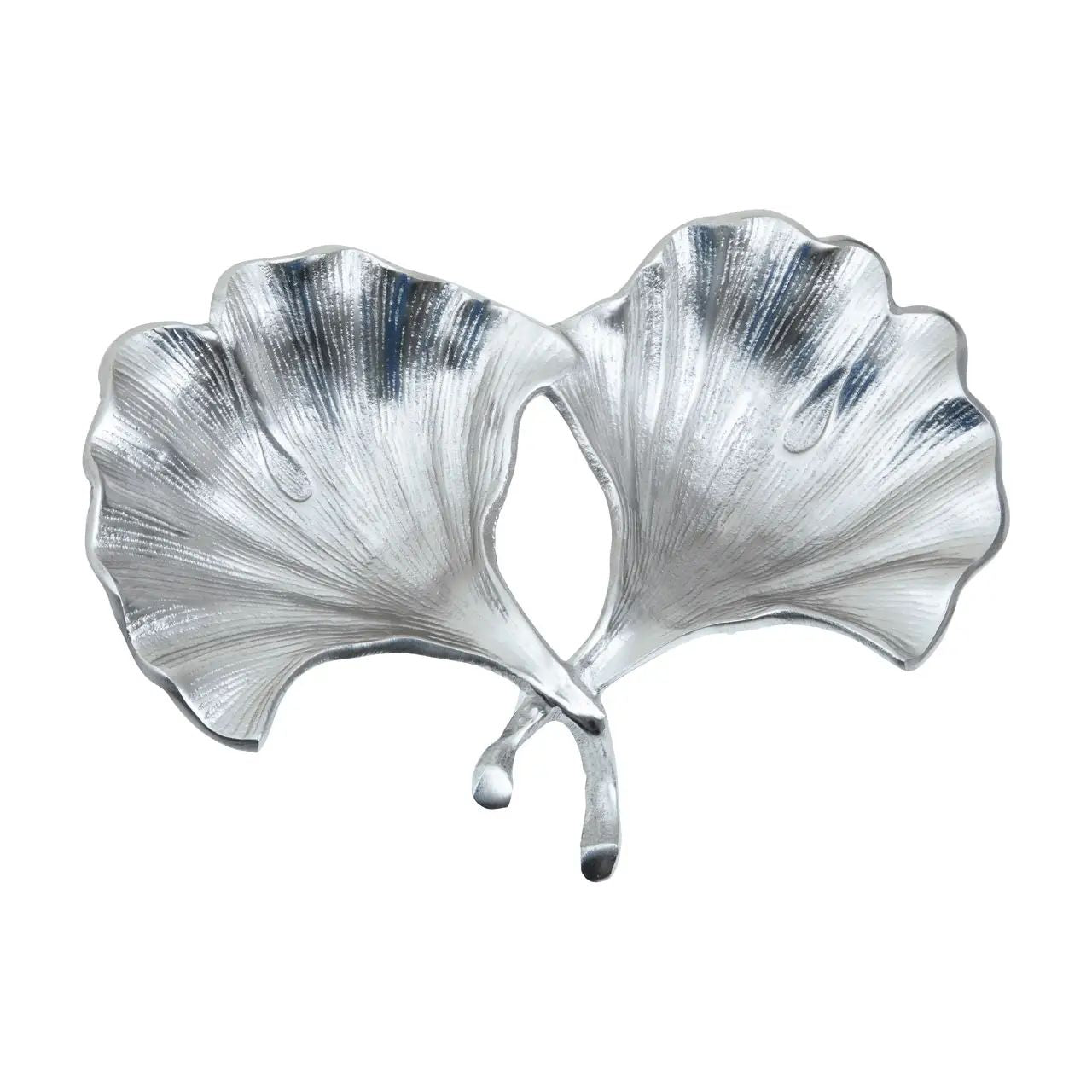 Lustrous Silver Aluminium Gingko Dish