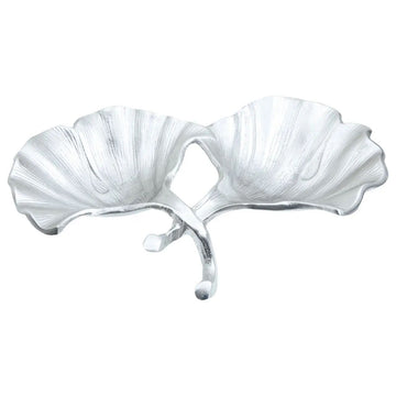 Lustrous Silver Aluminium Gingko Dish