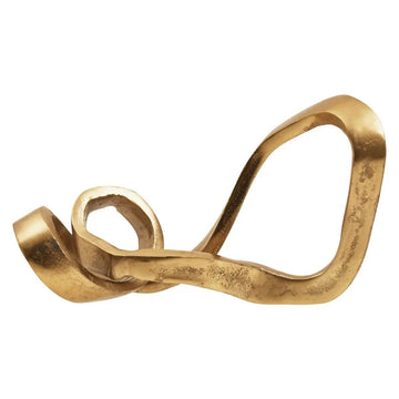 Lustrous Gold Aluminium Abstract Knot Sculpture