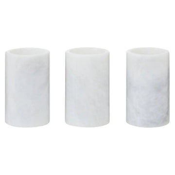 Marmo Set of 3 White Marble Tealight Holders