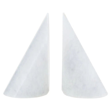 Marmo Set of 2 White Marble Bookends