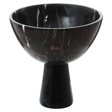 Marmo Large Black Marble Pedestal Bowl