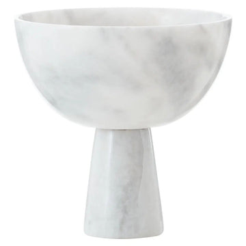 Marmo Large White Marble Pedestal Bowl