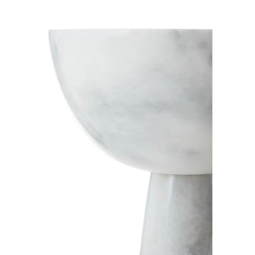 Marmo Large White Marble Pedestal Bowl