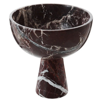 Marmo Large Red Marble Pedestal Bowl