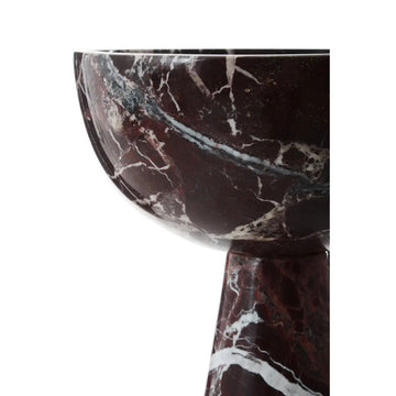 Marmo Large Red Marble Pedestal Bowl