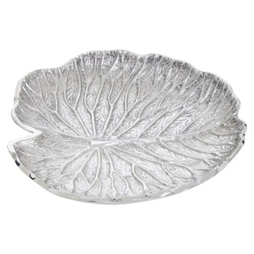 Almos Small Silver Lotus Leaf Plate