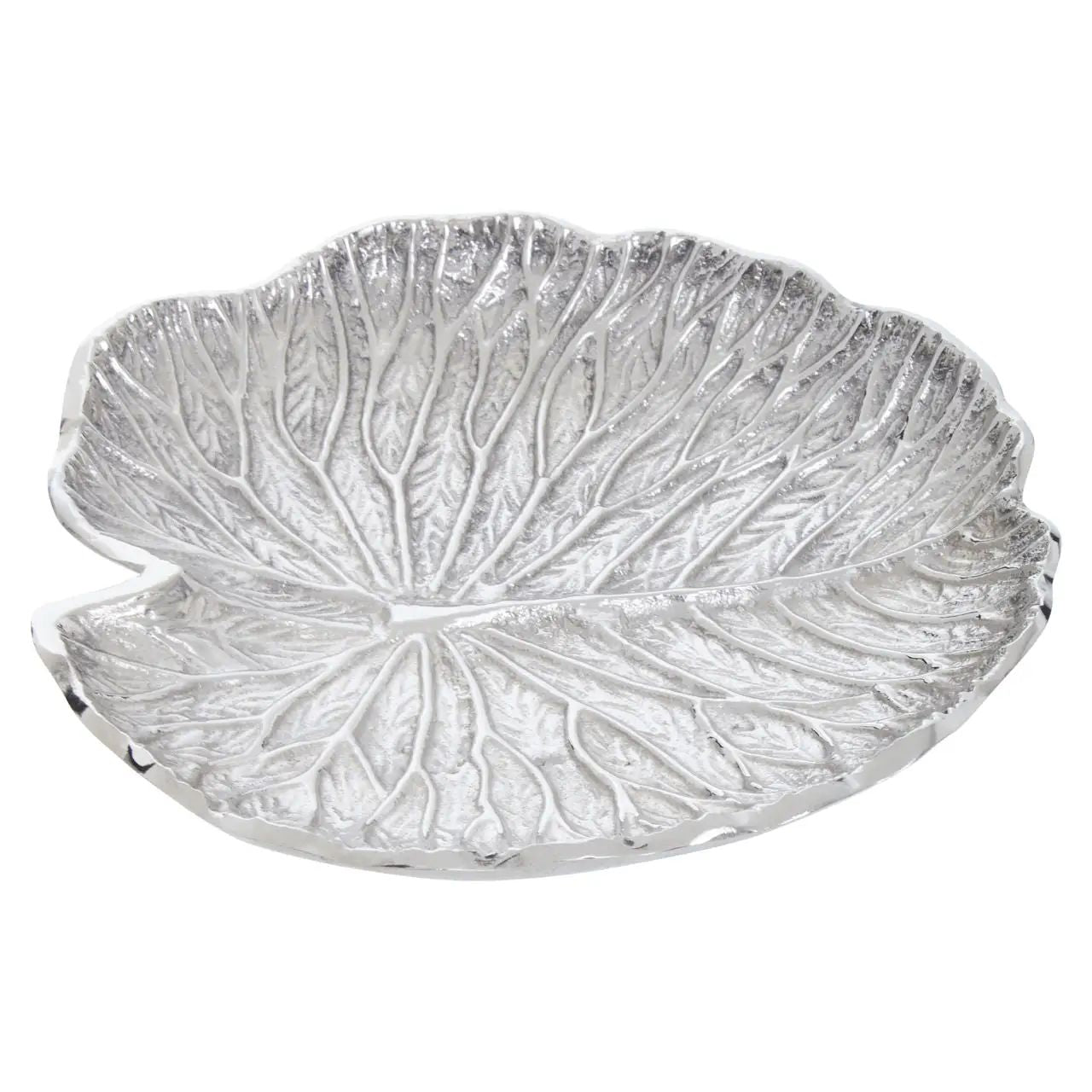 Almos Small Silver Lotus Leaf Plate