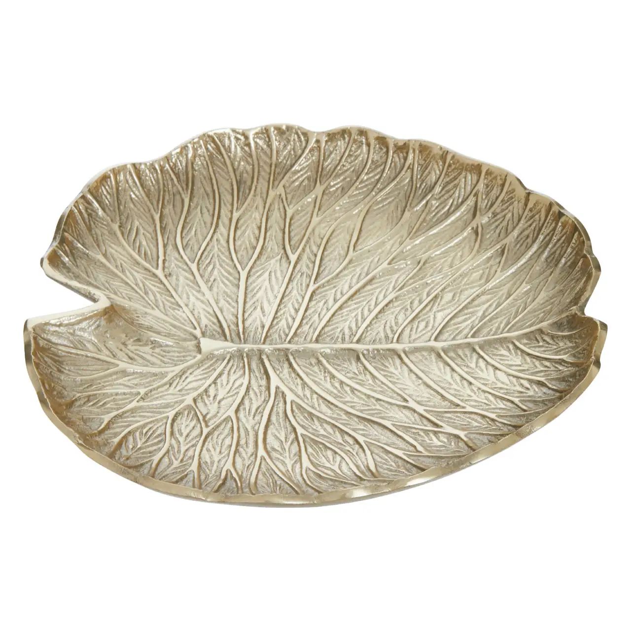 Almos Large Gold Aluminium Lotus Leaf Plate