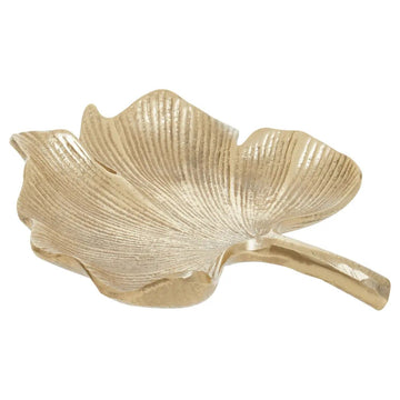 Lustrous Small Gold Antique Ginkgo Dish
