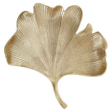 Lustrous Large Gold Antique Ginkgo Dish