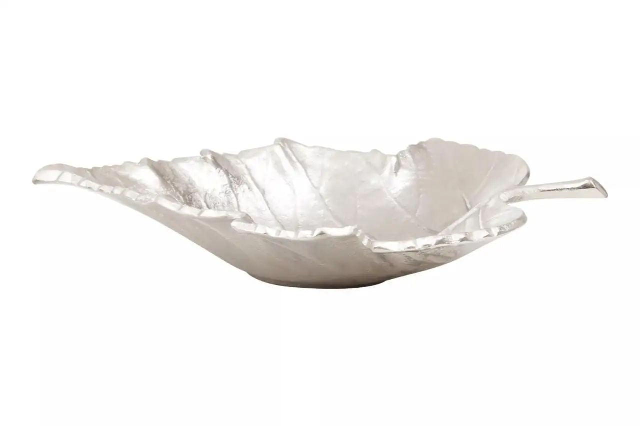 Lustrous Silver Aluminium Leaf Dish