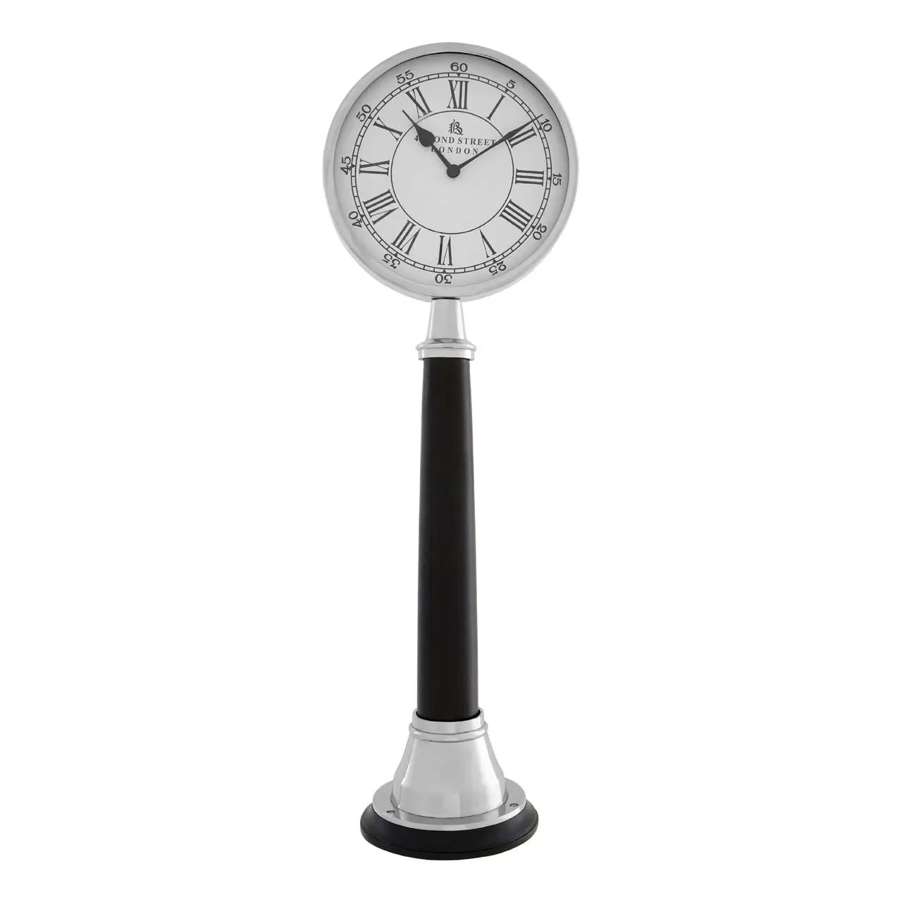 Harlington Townhouse Black & Nickel Finish Table Clock