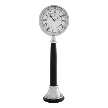 Harlington Townhouse Black & Nickel Finish Table Clock