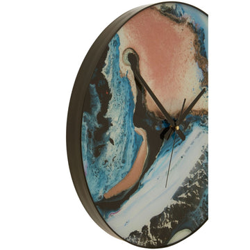Pink Blue Celina  Analogue Round Wall Clock