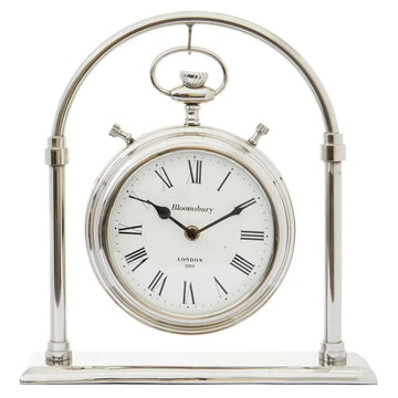 Verdant Large Silver & Antique Brass Mantel Clock