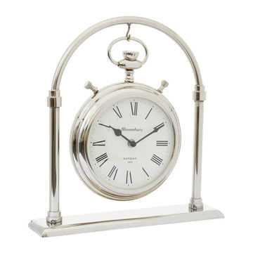 Verdant Large Silver & Antique Brass Mantel Clock