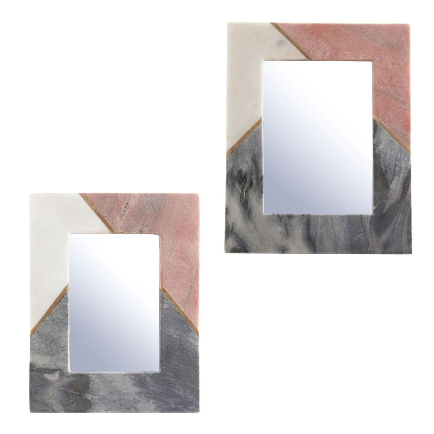 2Pcs Kyrin Various Sized Tri Colour Marble Photo Frames