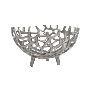 Lustrous Aluminium Coral Effect Bowl