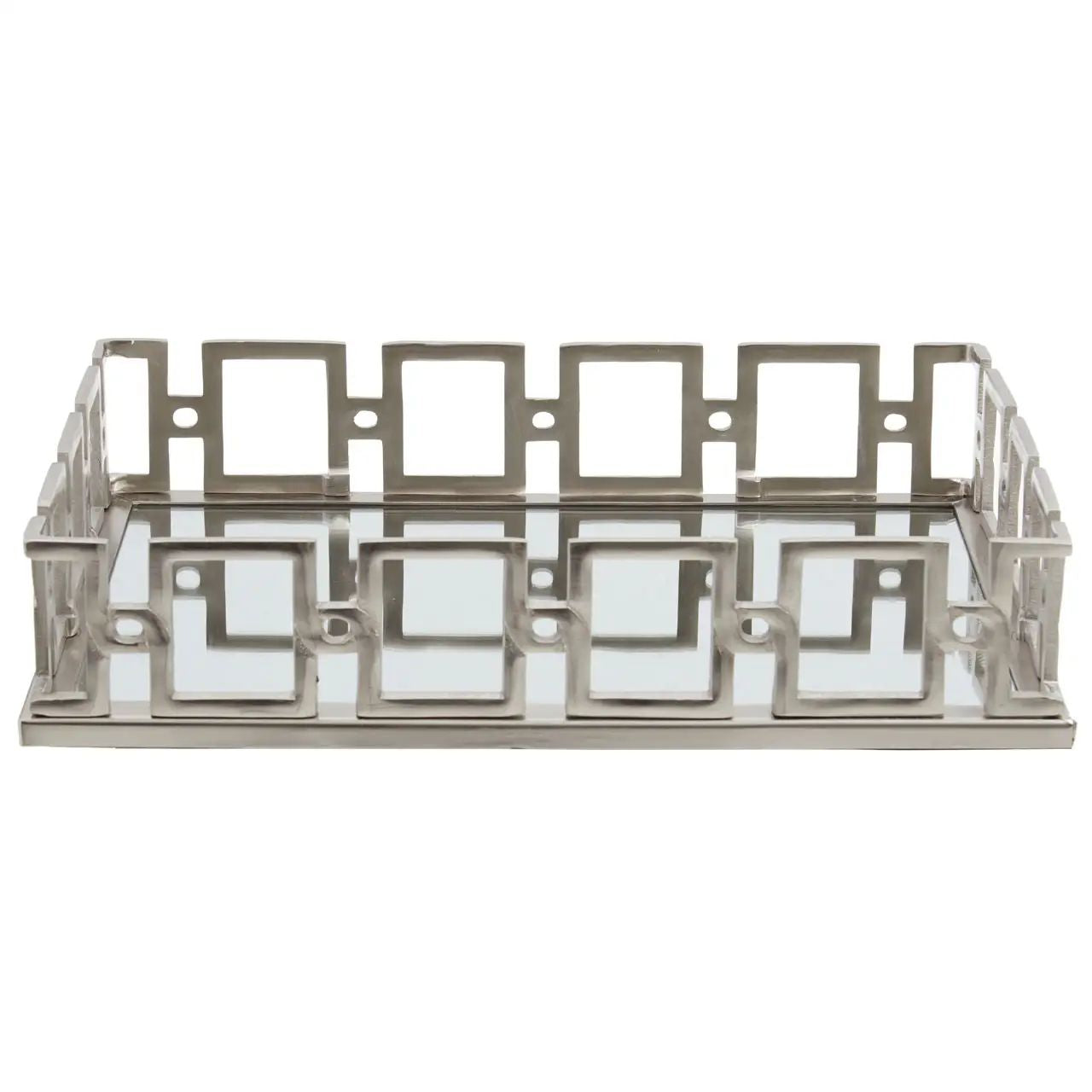 Rosetta Rectangular Nickle Mirror Tray