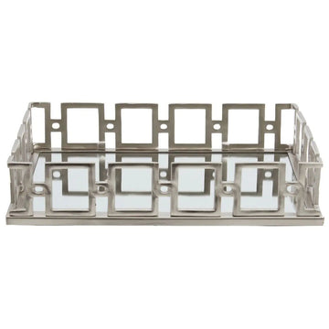 Rosetta Rectangular Nickle Mirror Tray