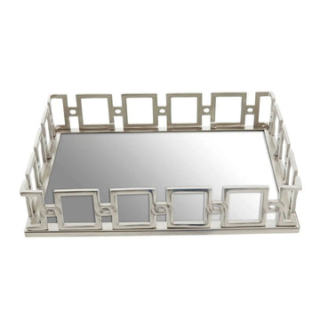 Rosetta Rectangular Nickle Mirror Tray