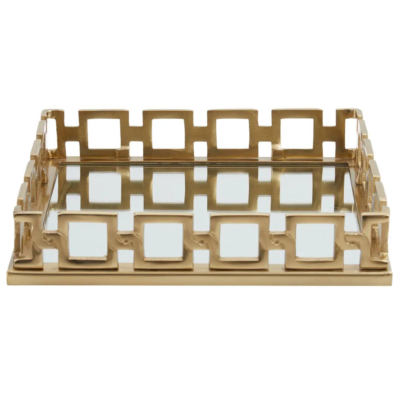 Rosetta Square Gold Mirror Tray