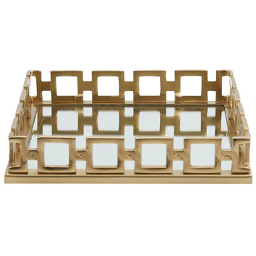 Rosetta Square Gold Mirror Tray
