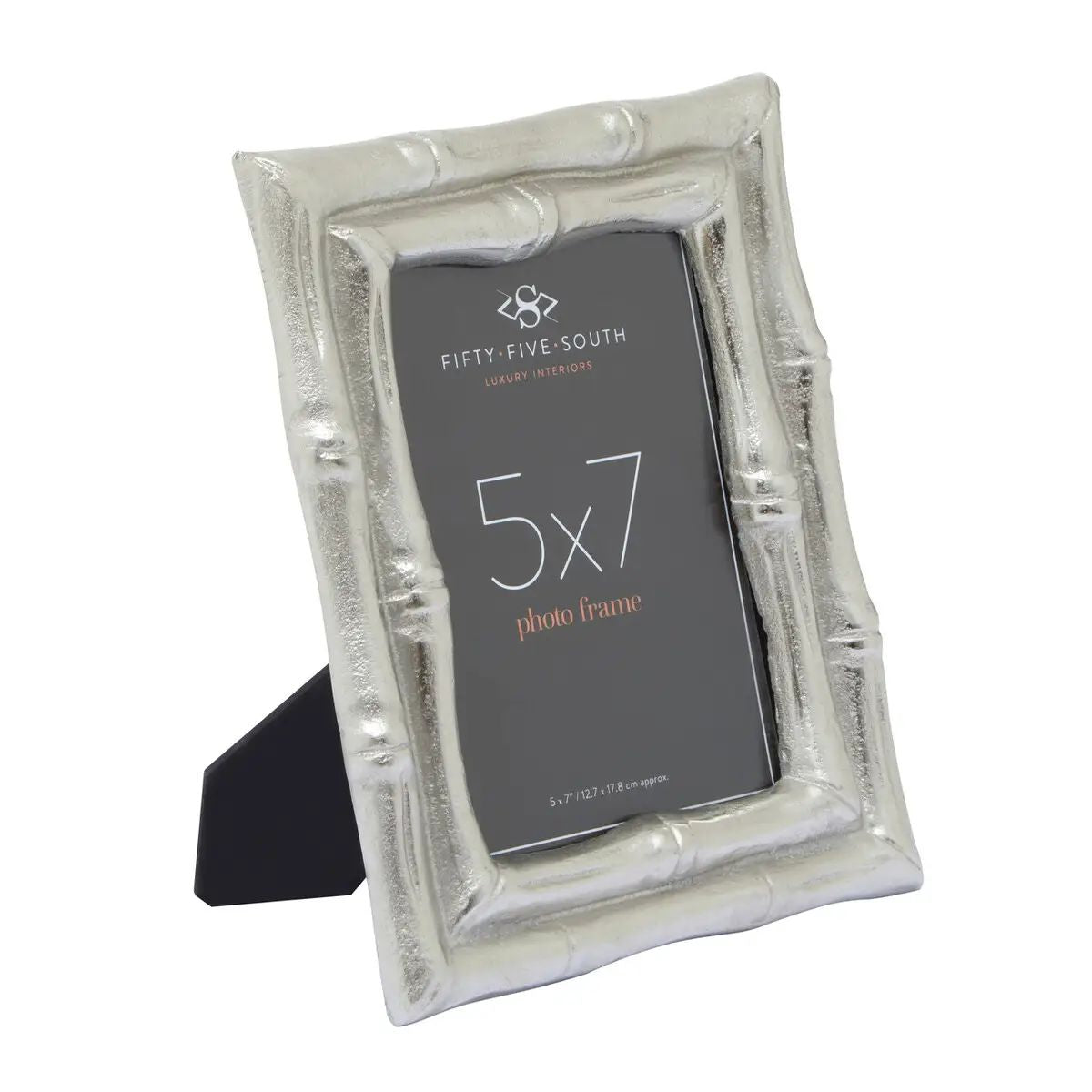 Hida 5x7" Silver Finish Bamboo Effect Aluminium Photo Frame