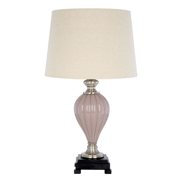 Ulania Black & Pink Glass Base Table Lamp