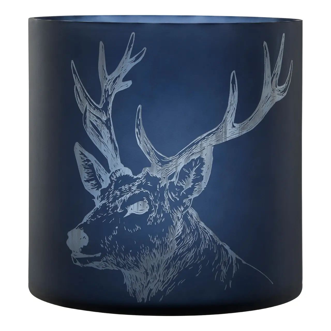 Buck Large Blue Hurricane Candle Holder