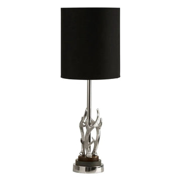 Tine Black Shade Table Lamp With Round Marble Base