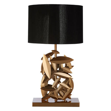 Hilla Gold Metal Leaves Table Lamp