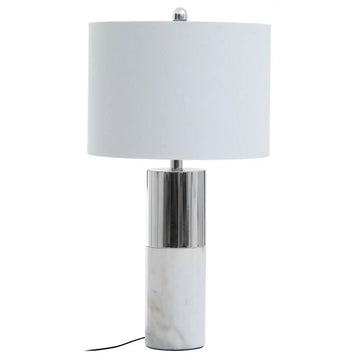 Eren Chrome & White Marble Table Lamp