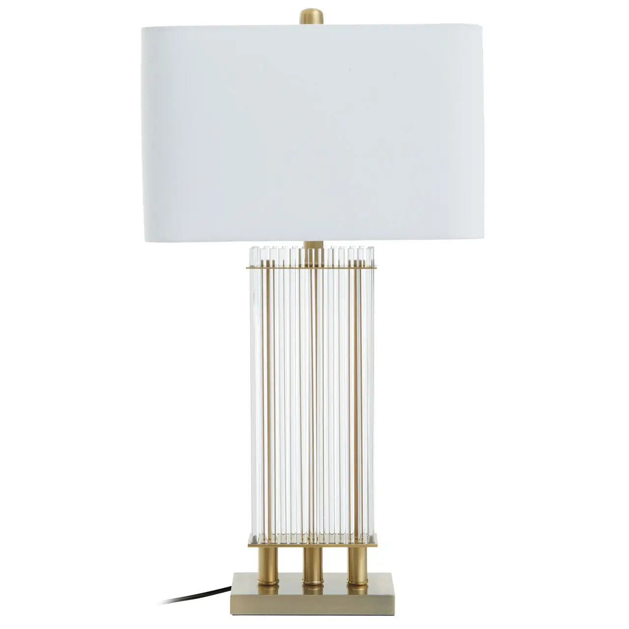 Emana Clear Glass Gold Base Table Lamp